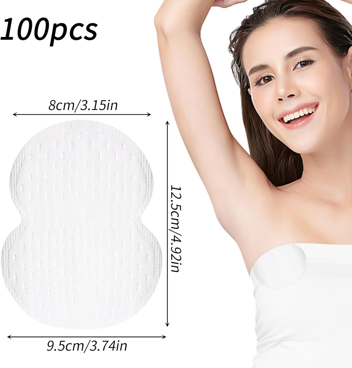 100 Pièces Patch Anti Transpiration Kit, Invisible Anti Transpirant Aisselles, Jetable Coussinet Anti Transpirant, Confortable Patch Anti Transpirant pour Femmes Hommes Lunea